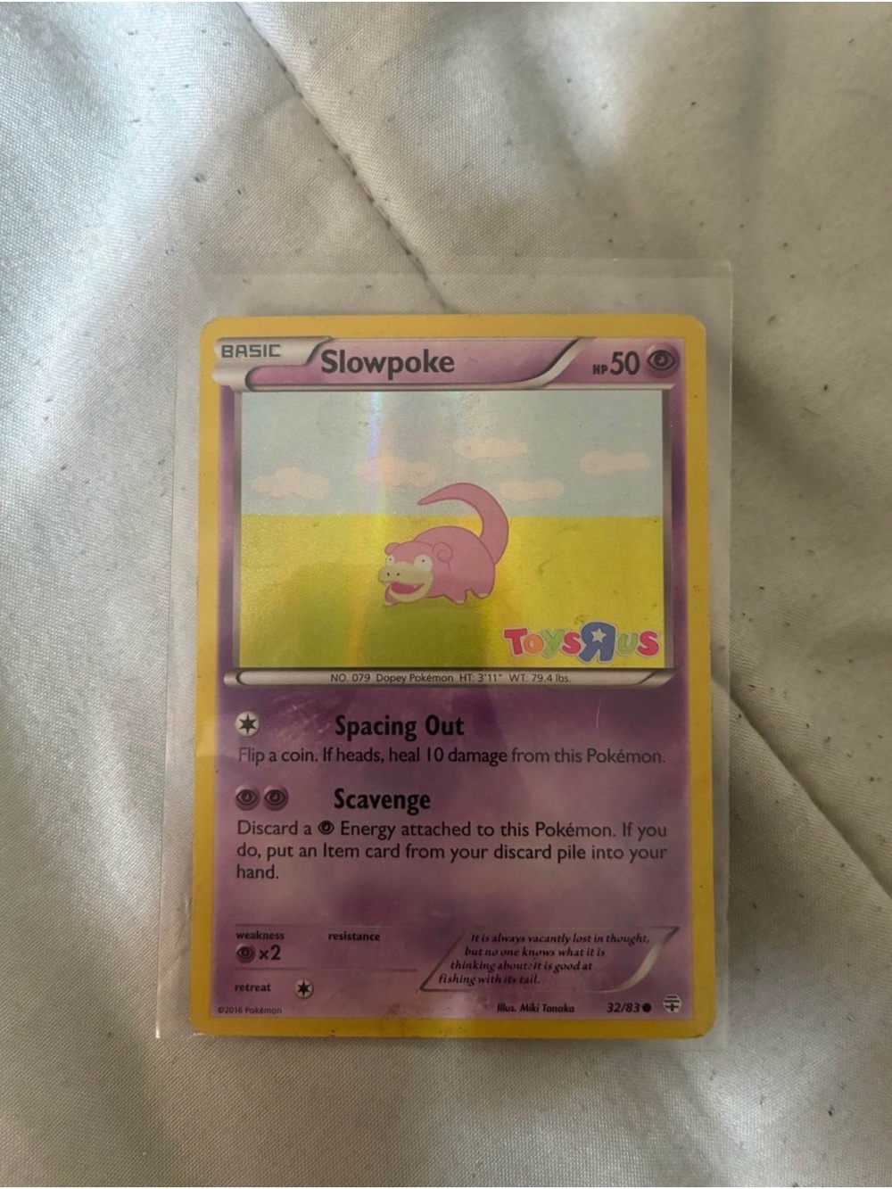 Slowpoke Pokémon 32/83 Holo promo toys ‘R’ us (génération 2016)
